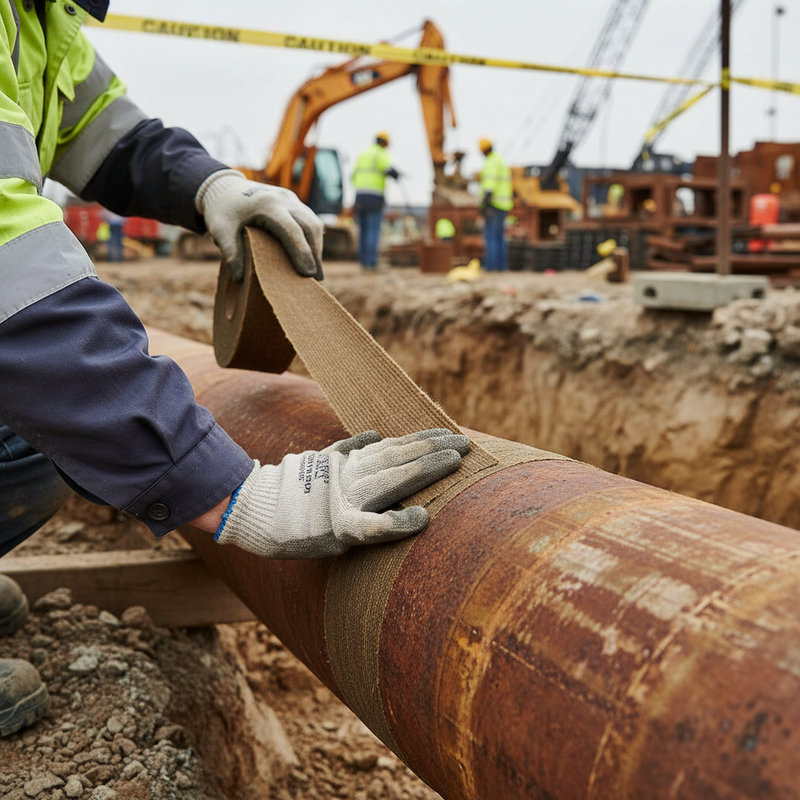 Dark Olive Green High-Performance Petro Tape - 10m Anti-Corrosion Solution