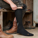 Black Merino Wool Graduated Compression Long Work Socks