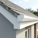 L Return Fascia Board Angle Covers – Aluminium Corner Fascia — RAL 9016 / 135 Deg Internal Angle (in use)