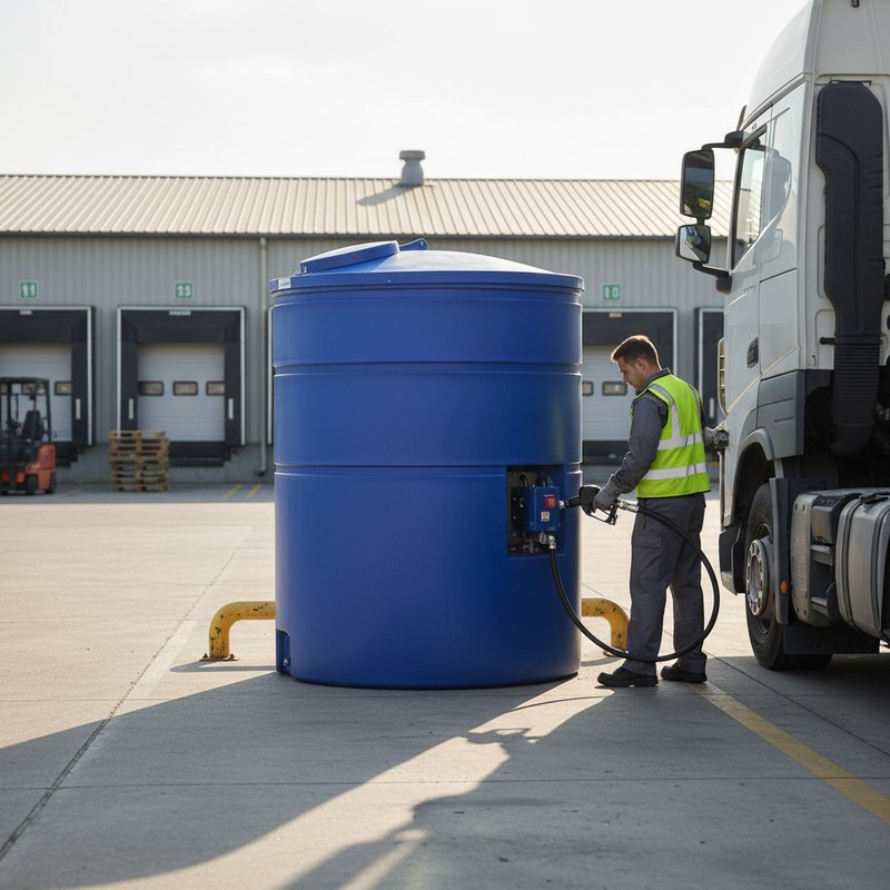 Dark Slate Gray Premium Slimline Cylindrical 3000 Litre Bunded Adblue Tank