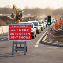 Dim Gray 3/4-Way Control Wait Here Until Green Light Shows Quick-Fit Sign Face