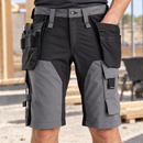 4-Way Stretch Work Shorts Holster Pockets Steel Grey/Black (view 2)