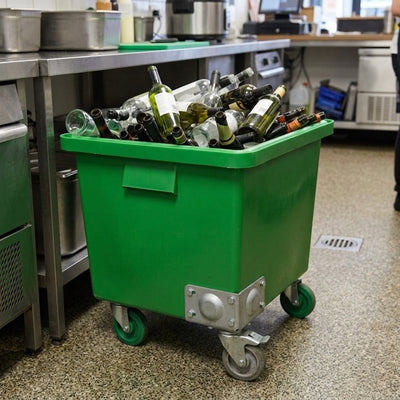135–185 litre wheeled bottle bin, polyethylene
