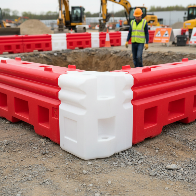 Rosy Brown Heavy Duty Safety Barrier Angle Piece - Without Pin for Enhanced Stability