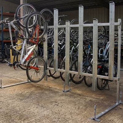 Vertical Cycle Rack – 20 Spaces, Galvanised Steel, Wall or Stand-Alone
