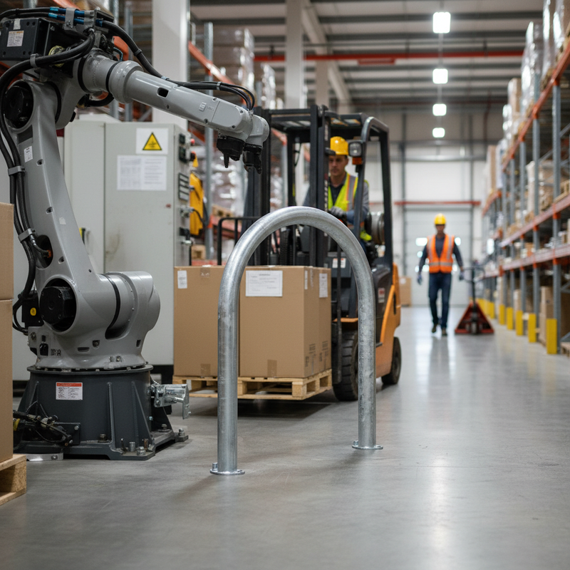 Light Slate Gray Premium U-Shaped Impact Protection Barrier - 60mm Steel Tube