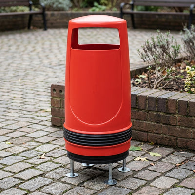 90 Litre Polyethylene Litter Bin with Ground Fixing