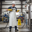 Dark Gray Heavy Duty Waterproof PVC Apron 48" x 36" Pack of 10 - White