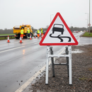 Light Gray Premium Slippery Road Quick-Fit Sign Face for Safety Warnings