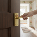 Elegant Victorian-Style Door Handles with Brass Finish - 4 Inch (112mm) for Internal Wooden Doors