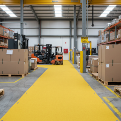 4mm Heavy Duty Non-Slip Floor Sheet - Yellow for Safety