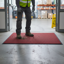 Dark Gray Heavy Duty Scraper Mat for High Traffic Areas - Red