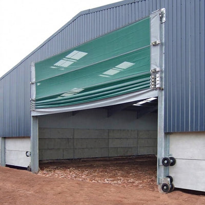 Agricultural Fold Door - Green Fabric