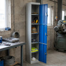 Three-Door PPE Storage Locker with Cam Lock and Galvanised Shelves