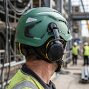Green Vented Hard Hat and Ear Protection Set