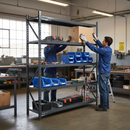 Dark Slate Gray Premium Slotted Angle Metal Shelf - Robust Grey Steel Shelving