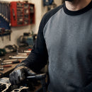 Two-Tone Crew Neck Work Sweatshirt - Steel Grey/Black