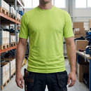 Short Sleeve Technical Work T-Shirt with Moisture Control - Lime