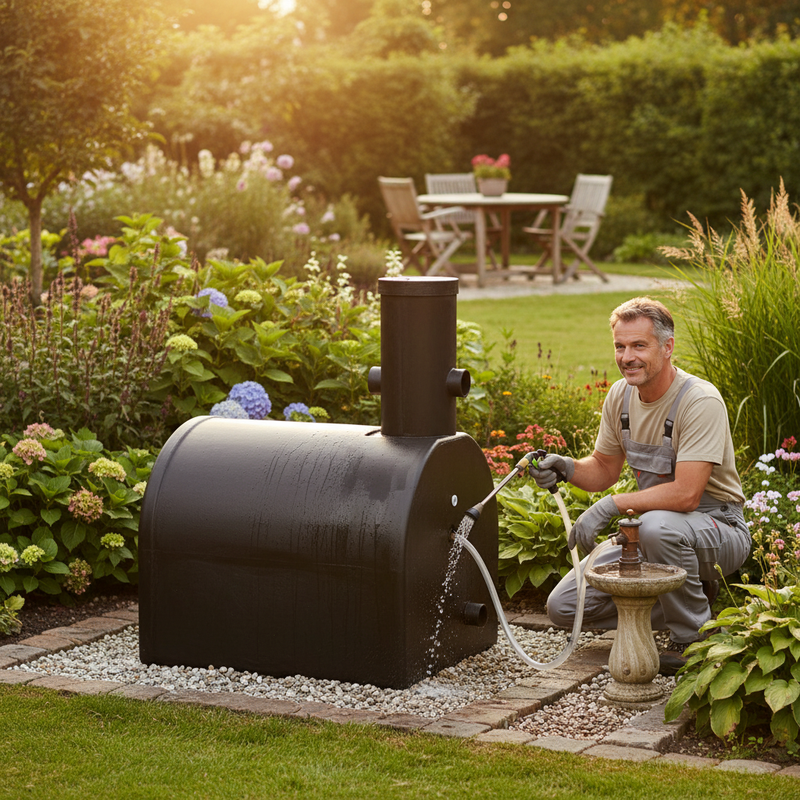 Dark Olive Green Heavy Duty Underground D-shaped 1000 Litre Water Tank for Potable Water Storage