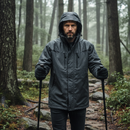 Dark Slate Gray Professional Waterproof Fixed Lining Parka with Detachable Hood - Grey