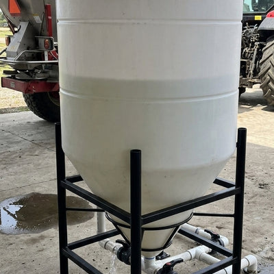 1600 Litre 60° Cone Tank, UV Polyethylene, 2" Drain