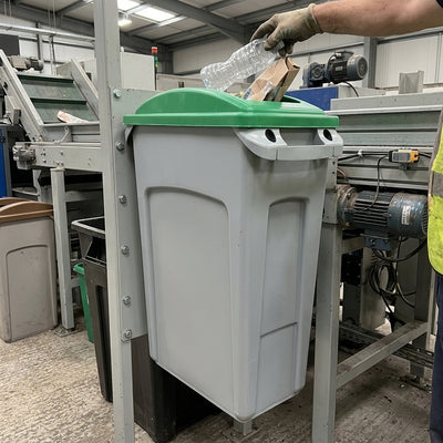 60L mixed recycling bin, slim profile, durable construction