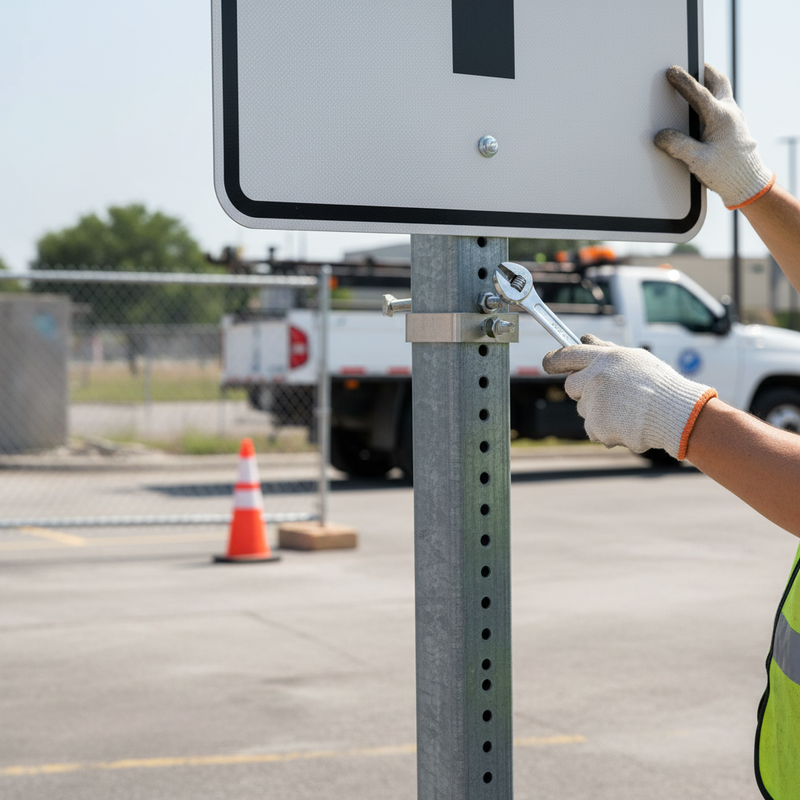 Gray Heavy Duty Square Sign Post Clip - Multiple Sizes Available