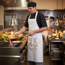 Dark Slate Gray Premium Chefs Bib Apron 34" x 40" - White for Culinary Use