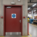 Dim Gray Mandatory Fire Safety Sign - Alarm Will Sound if Door is Opened