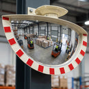 900 x 450mm half-sphere industrial safety mirror with frame
