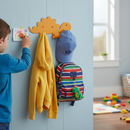 Premium Dinosaur Coat Rack with Two Durable Hooks for Kids' Room Organization and Fun