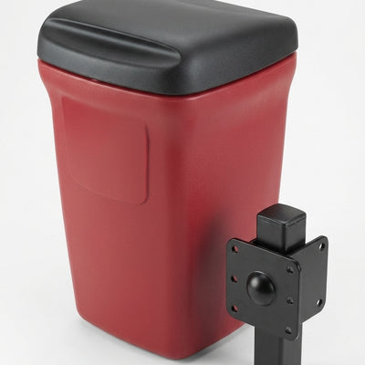 35 litre post-mounted dog waste bin, red or green