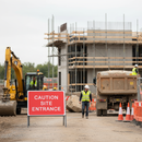 Light Gray High-Performance Caution Site Entrance Metal Sign Face - 1050 x 750mm