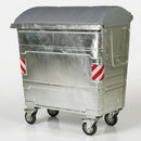 1280 litre galvanised steel wheeled recycling container (view 2)
