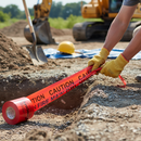 Dim Gray Premium Underground Warning Tape for Buried Services 150mm x 365m