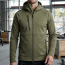 Full-Zip Work Hoodie with 4-Way Stretch Fabric - Khaki Green