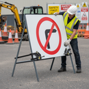 Light Slate Gray Premium No Right Turn Metal Sign - 750mm for Road Safety