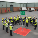 Slate Gray Premium Fire Safety Sign - Fire Assembly Point with Icon