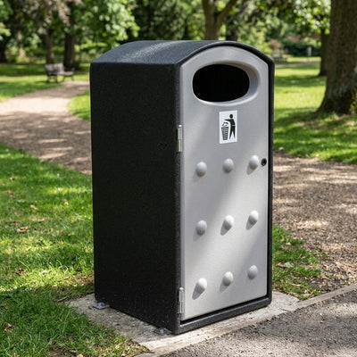 112 litre composite litter bin with hinged door