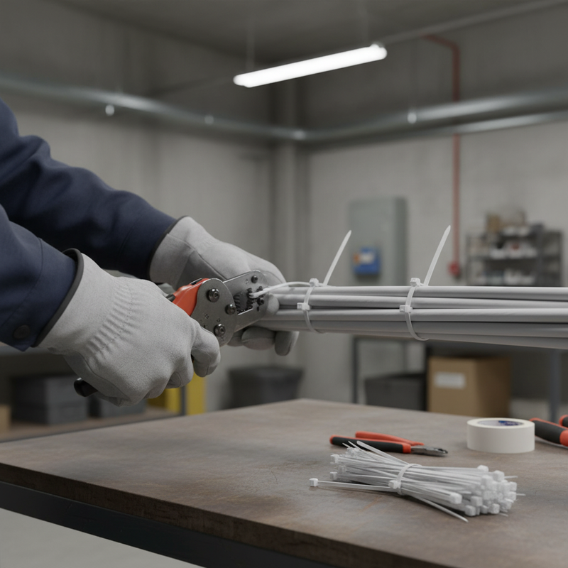 Dim Gray Heavy Duty White Cable Ties 250mm x 4.8mm - Pack of 100 for Secure Fastening