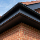 Aluminium Soffit Boards – Plain or Vented with Exterior Coating — RAL 9005 / 180mm Wide | Vented (in use)