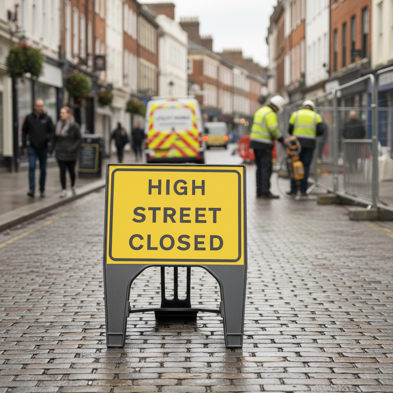 Rosy Brown Premium Closed Q-Sign 600 x 450mm - Durable and Safe Design