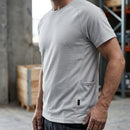 Lightweight Bamboo Charcoal Crew Neck Work T-Shirt - Ice Grey