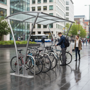 Dim Gray Premium Open Sided Cycle Shelter 2m - 5m with Clear PETG Roof