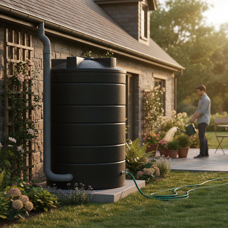 Dark Slate Gray Heavy Duty 20,000 Litre Non-Potable Cylindrical Storage Water Tank