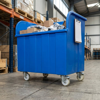 885 litre order picking truck polyethylene mobile container