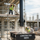 Gray 30" Premium Side Entry Hopper Rubbish Scaffold Chute