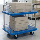Two-tier platform trolley with wire surround 300kg capacity