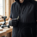 Two-Layer Pile Work Vest with Large Pockets - Black (view 2)