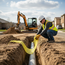 Light Gray Premium Detectable Mesh for Underground Services 200mm x 100m